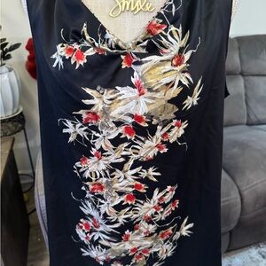 Kinder Aggugini- Only * Macy’s Large- Black Floral Sleeveless Top